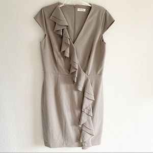 Calvin Klein Grey Frilly Size 12 Dress
